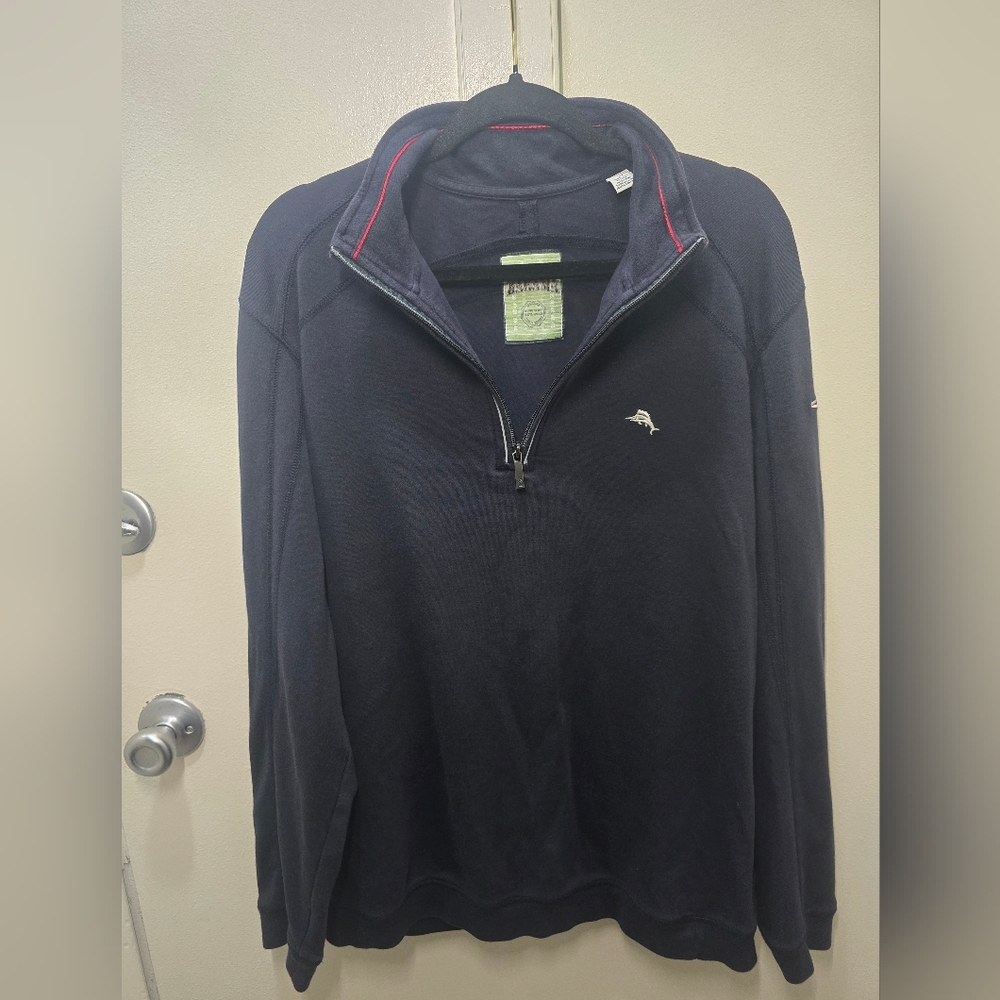 Men's Patriots Navy Half-Zip Sweater